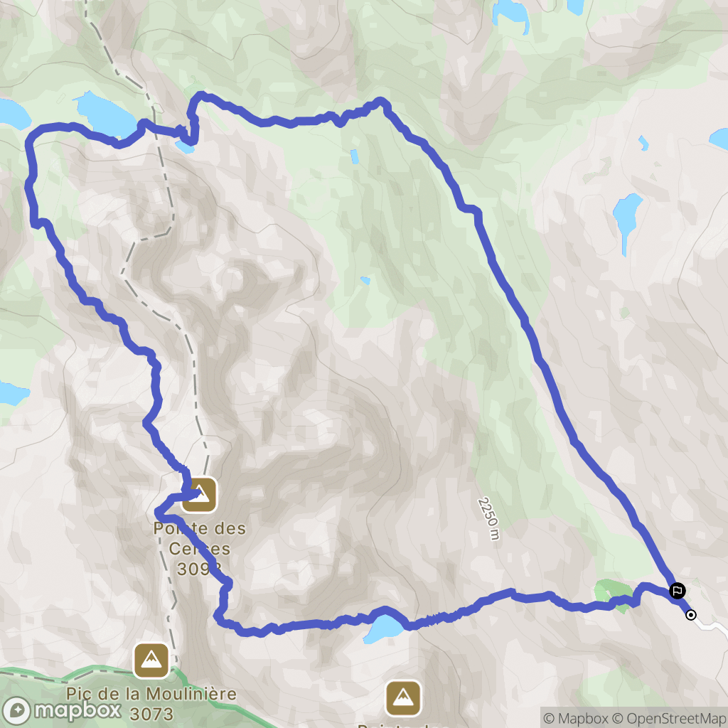 Névache : carte du parcours de randonnée - France