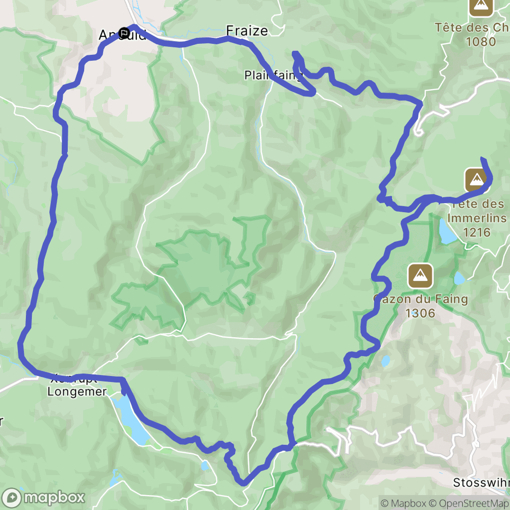Anould : carte du parcours de randonnée - France