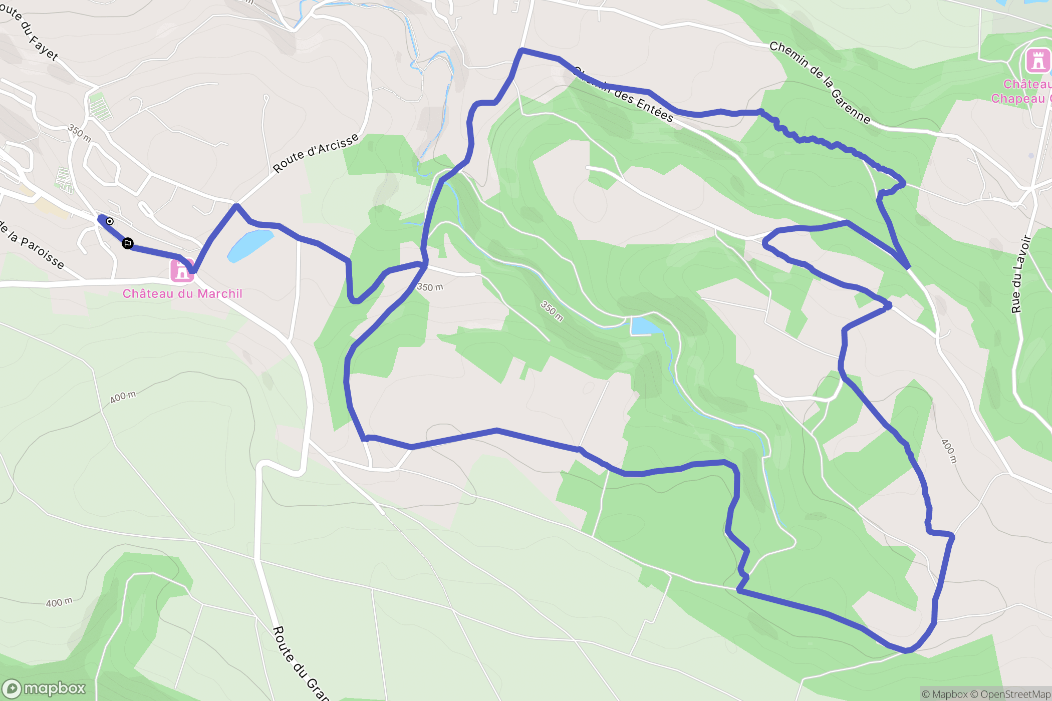 Saint-Chef : carte du parcours de randonnée - France