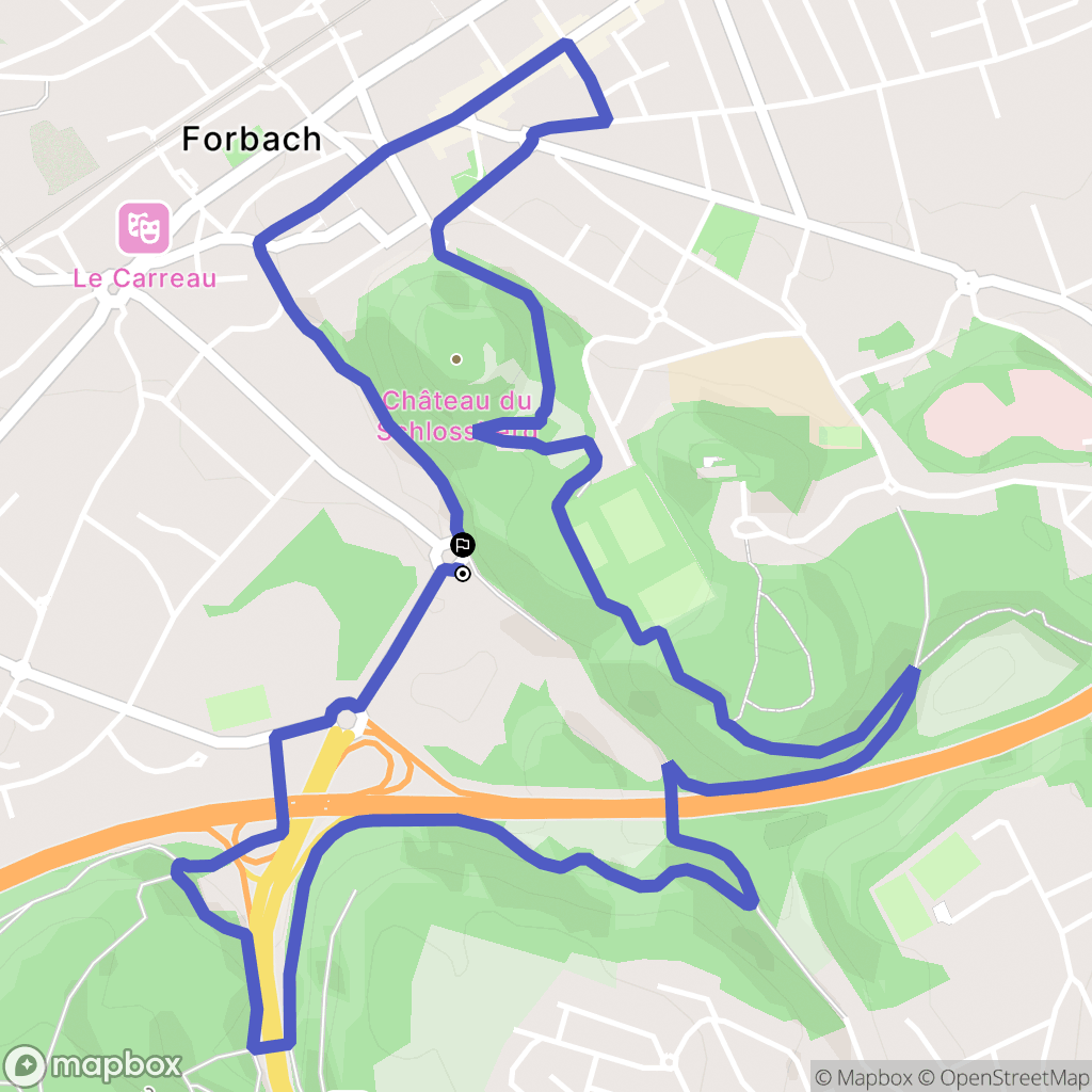 Forbach : carte du parcours de randonnée - France