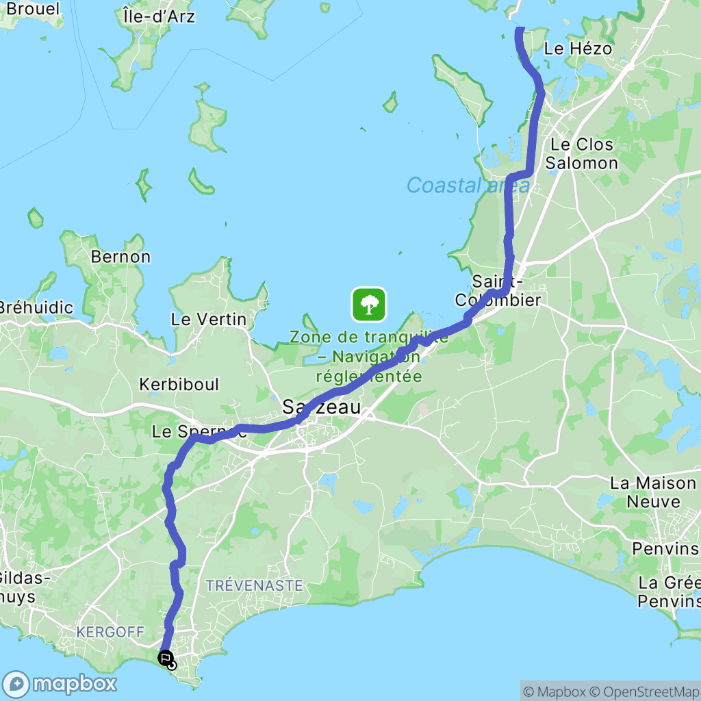 Sarzeau : carte du parcours de randonnée - France