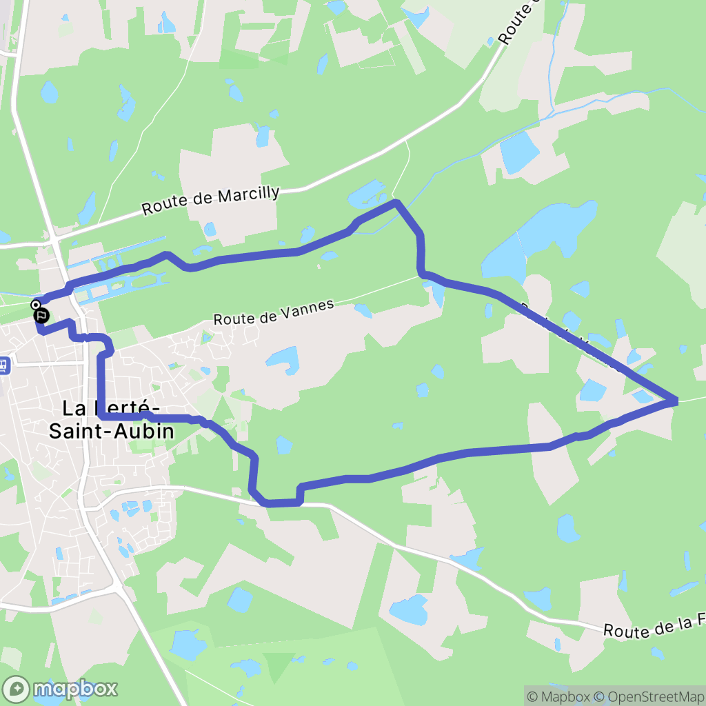 La Ferté-Saint-Aubin : carte du parcours de randonnée - France