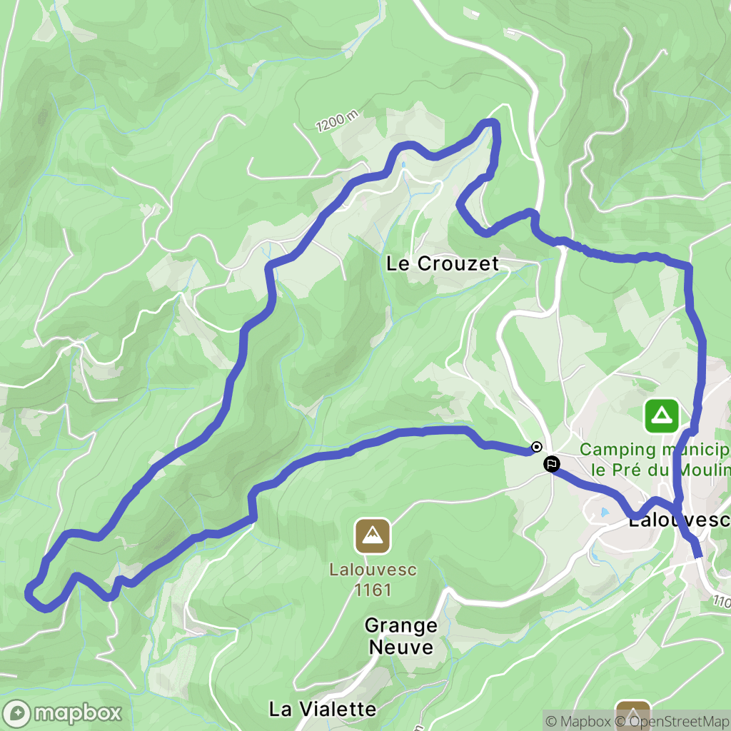 Lalouvesc : carte du parcours de randonnée - France