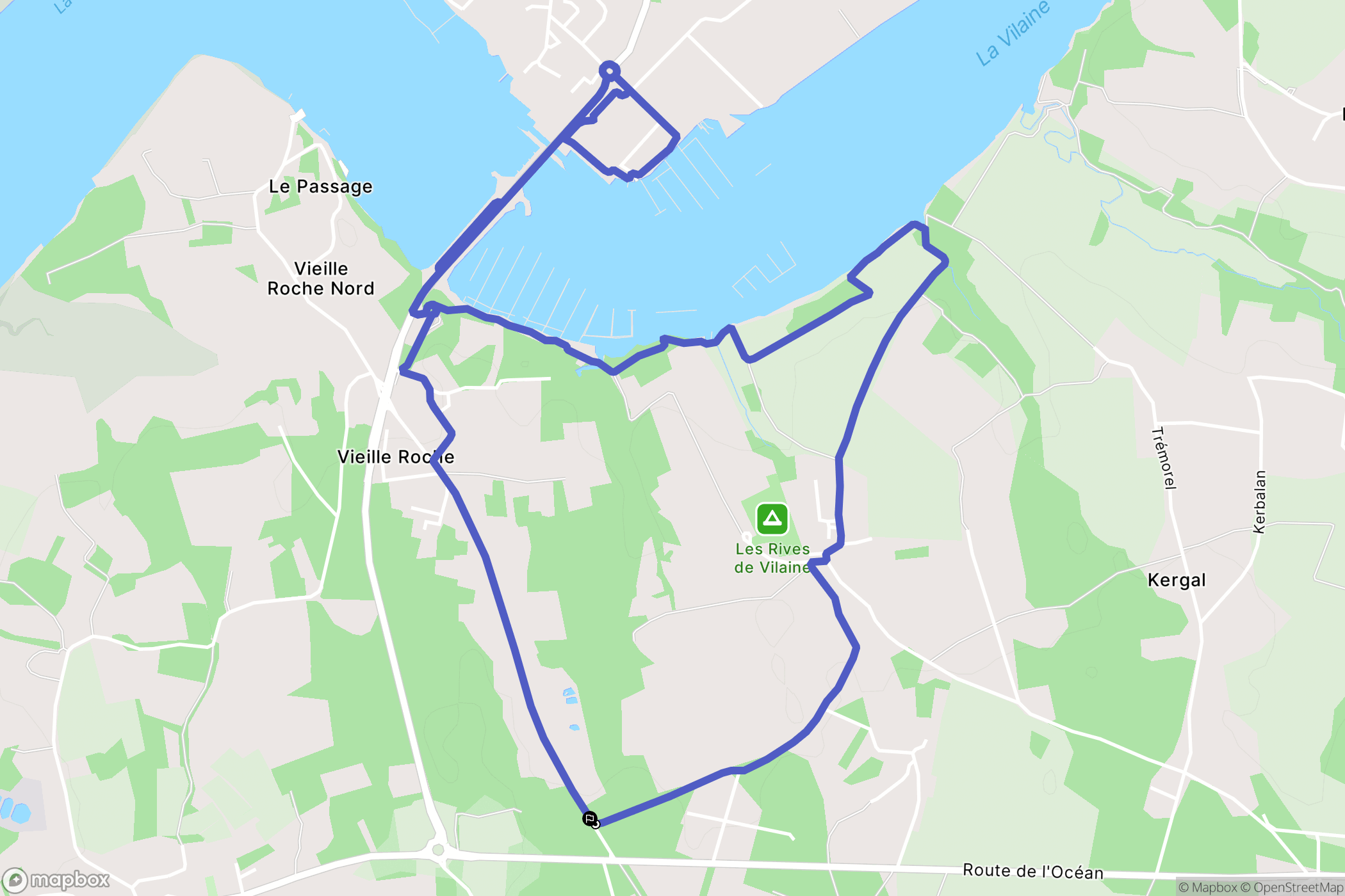 Camoël : carte du parcours de randonnée - France