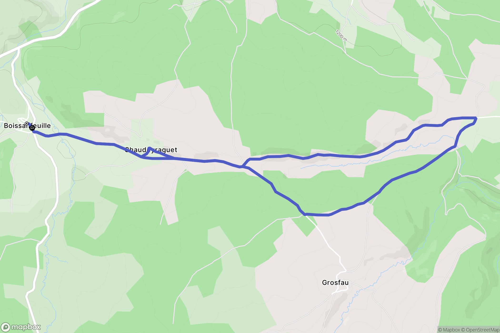 Chaudeyrac : carte du parcours de randonnée - France