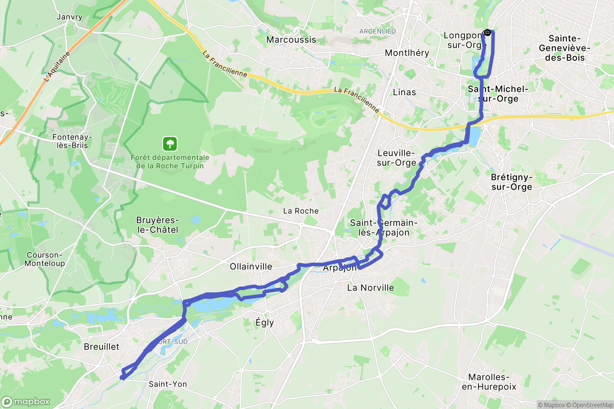 Sainte-Geneviève-des-Bois : carte du parcours de randonnée - France