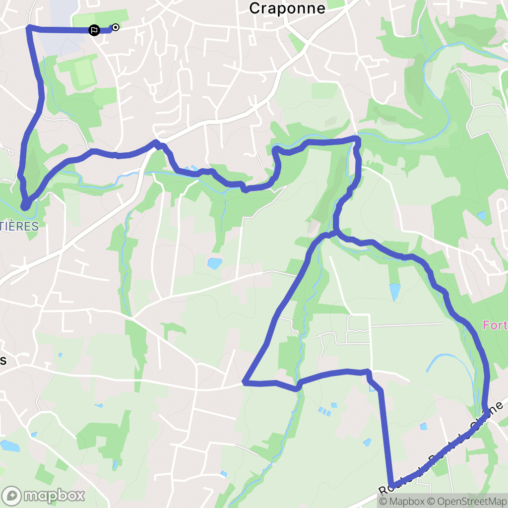 Craponne : carte du parcours de randonnée - France