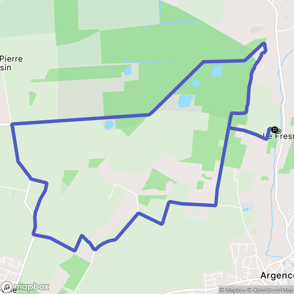 Argences : carte du parcours de randonnée - France
