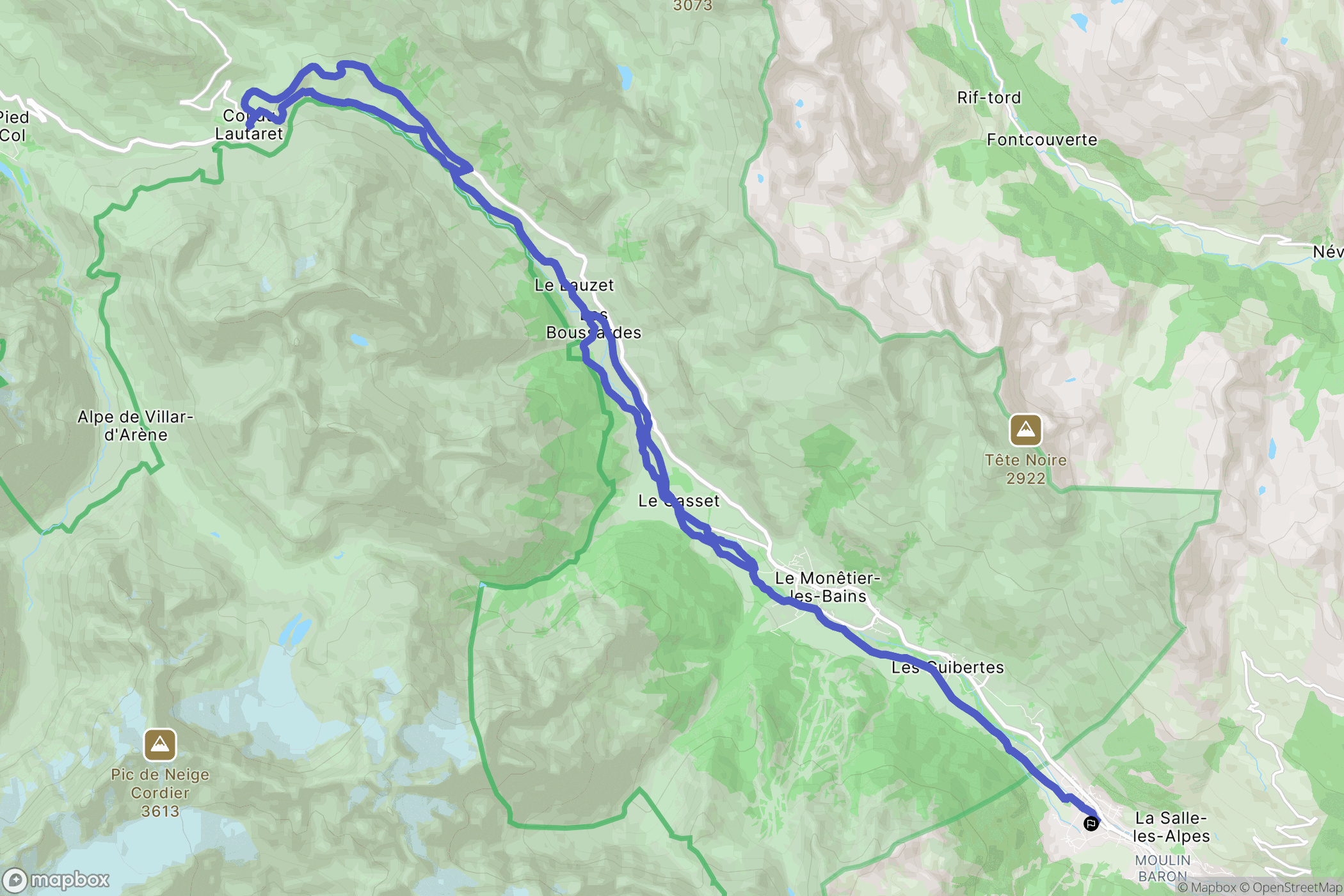 La Salle-les-Alpes : carte du parcours de randonnée - France