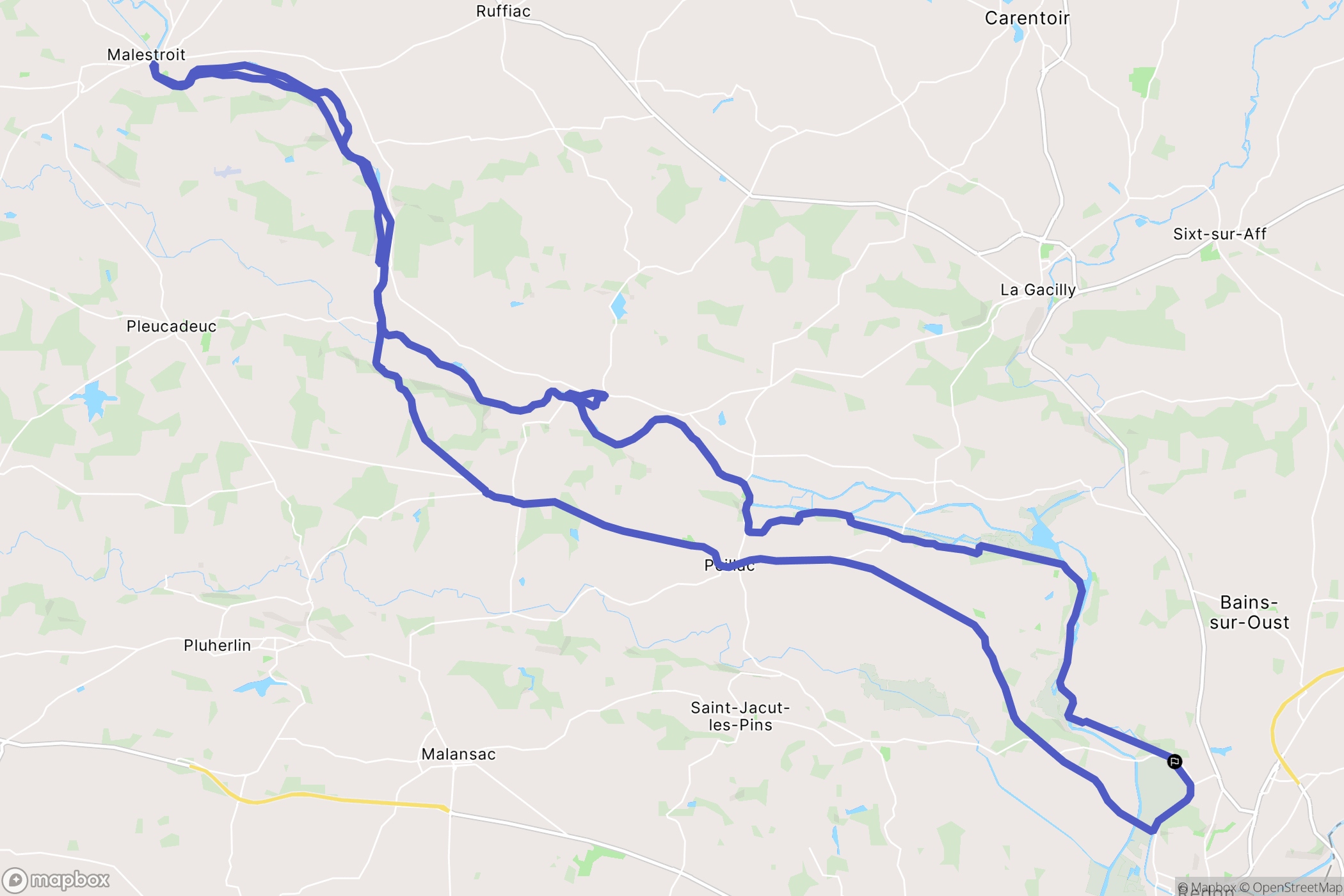 Redon : carte du parcours de randonnée - France