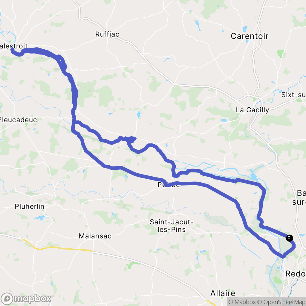 Redon : carte du parcours de randonnée - France