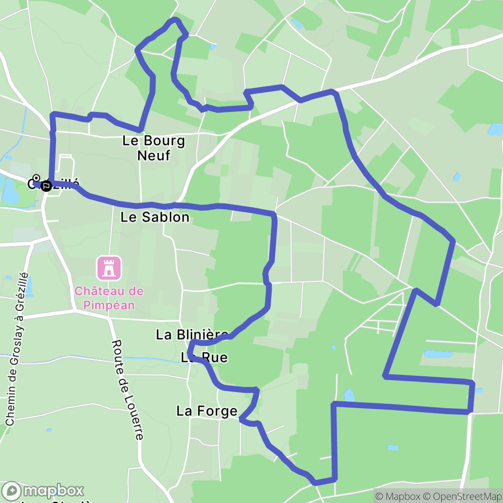 Gennes-Val-de-Loire : carte du parcours de randonnée - France