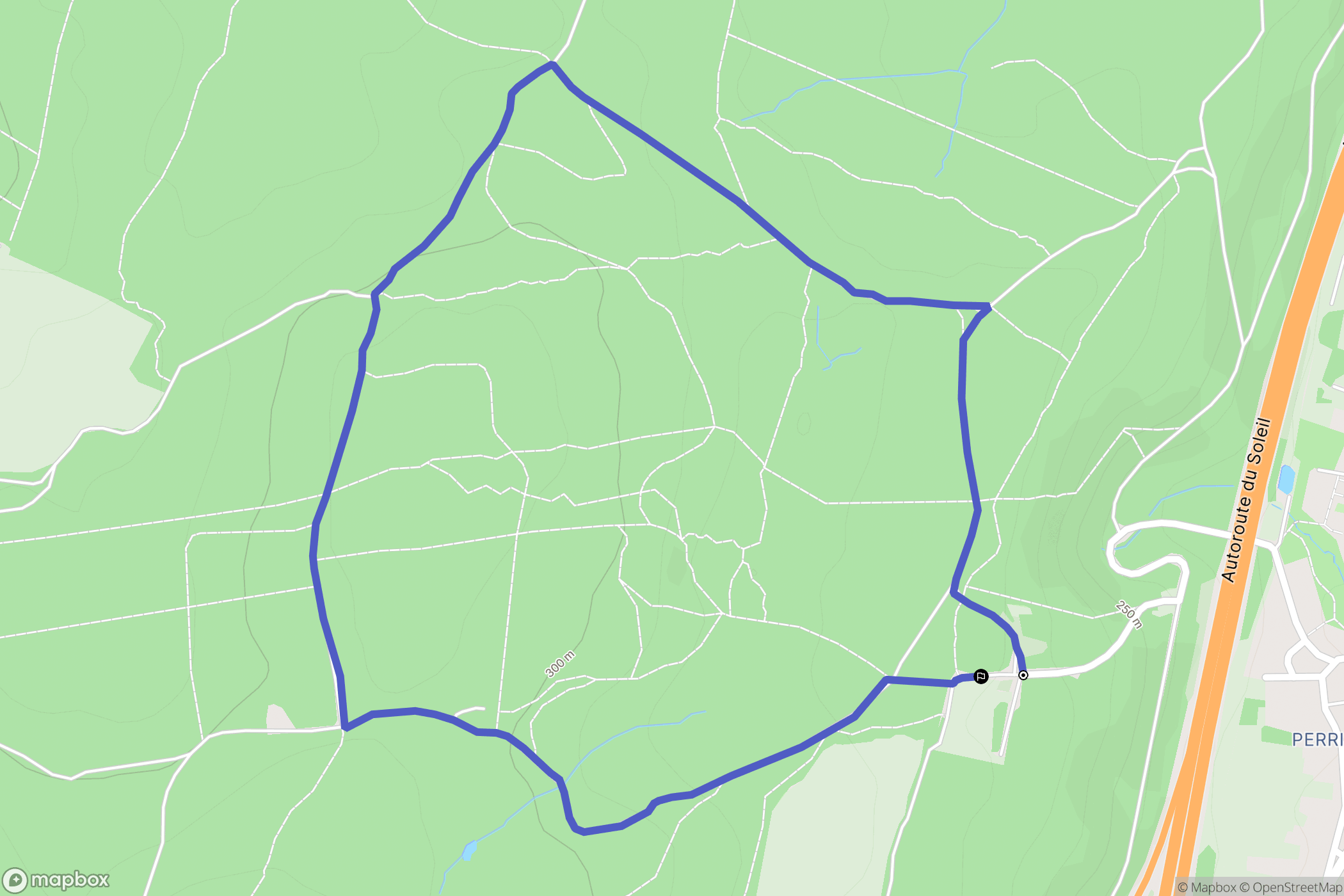 Mâcon : carte du parcours de randonnée - France