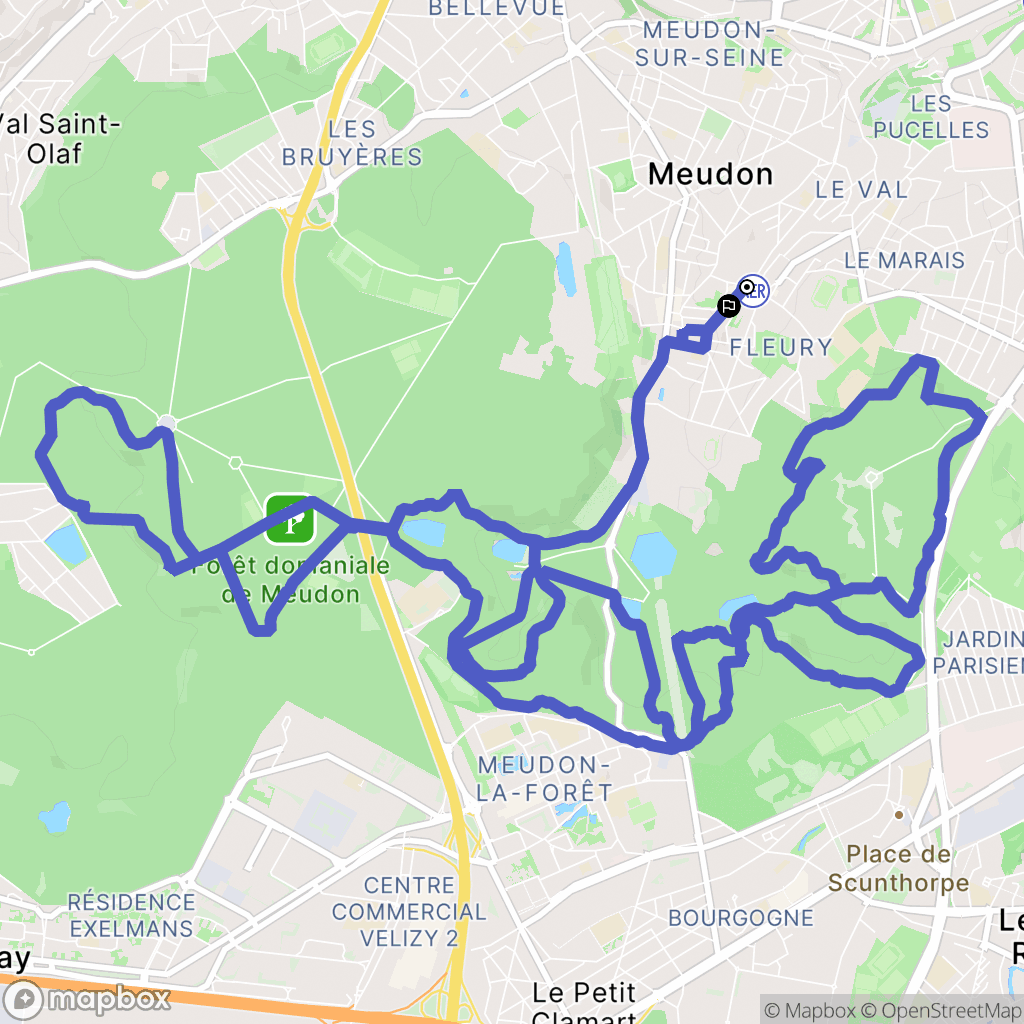 Meudon : carte du parcours de randonnée - France