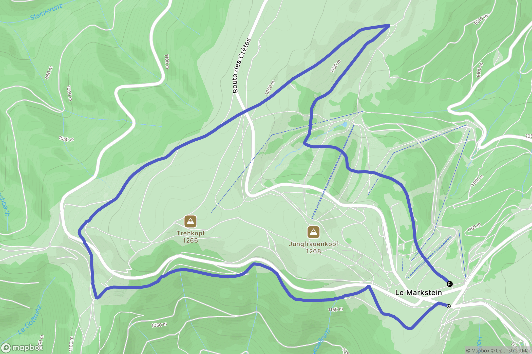 Ranspach : carte du parcours de randonnée - France