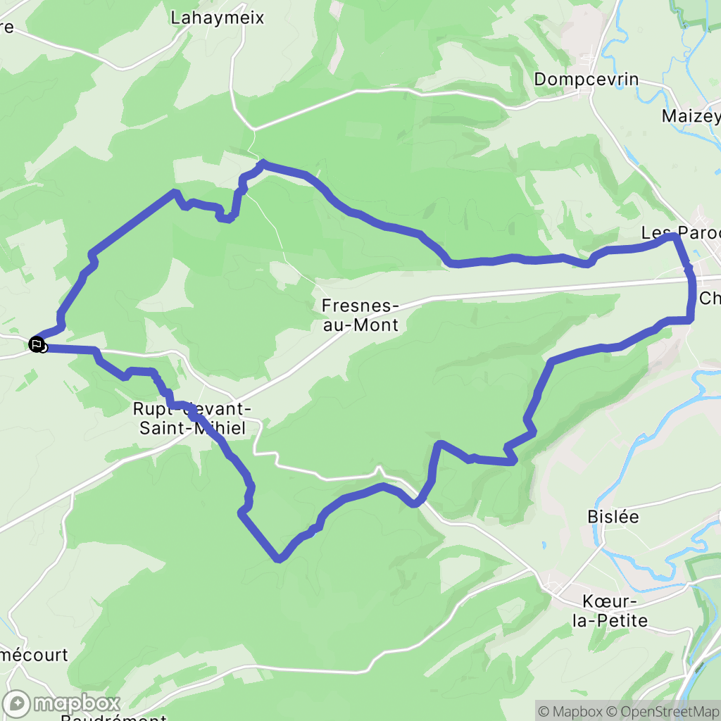 Nicey-sur-Aire : carte du parcours de randonnée - France