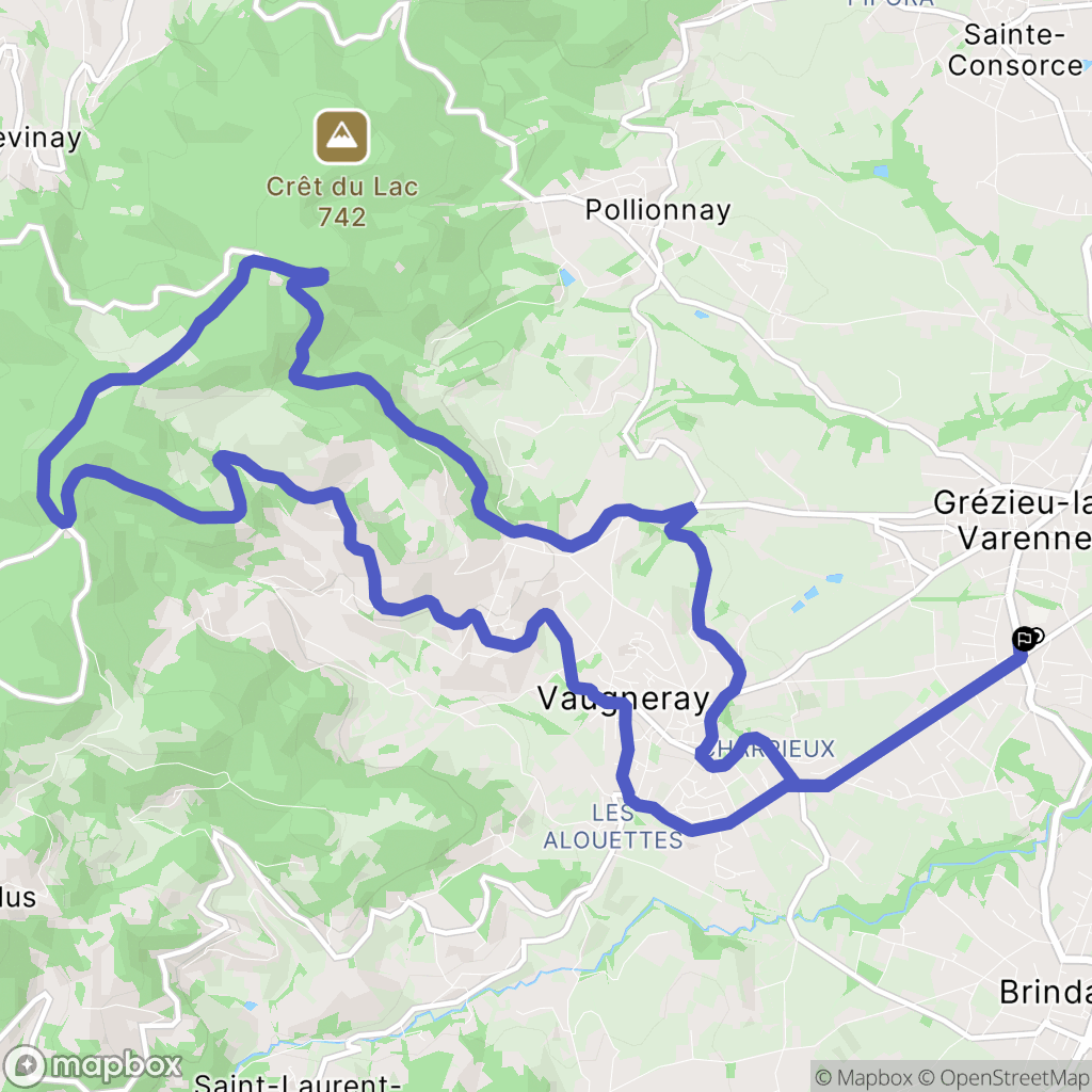 Grézieu-la-Varenne : carte du parcours de randonnée - France