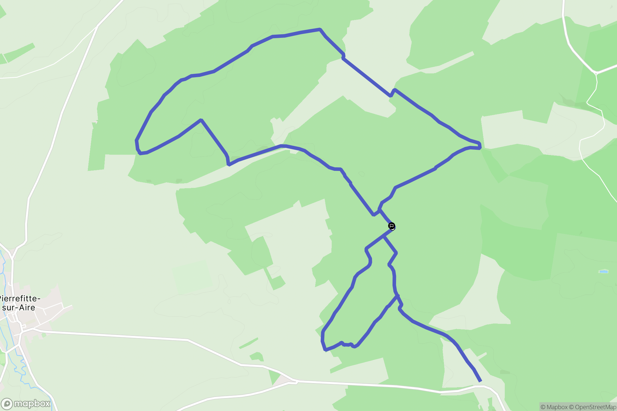 Nicey-sur-Aire : carte du parcours de randonnée - France