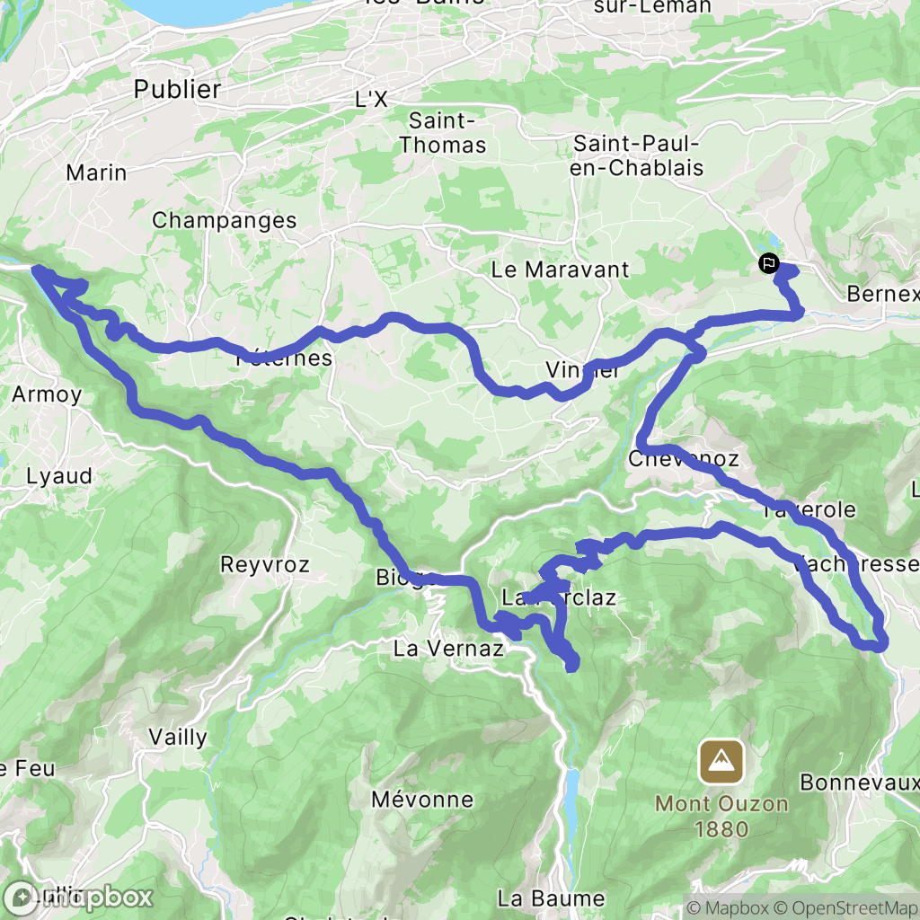 Saint-Paul-en-Chablais : carte du parcours de randonnée - France