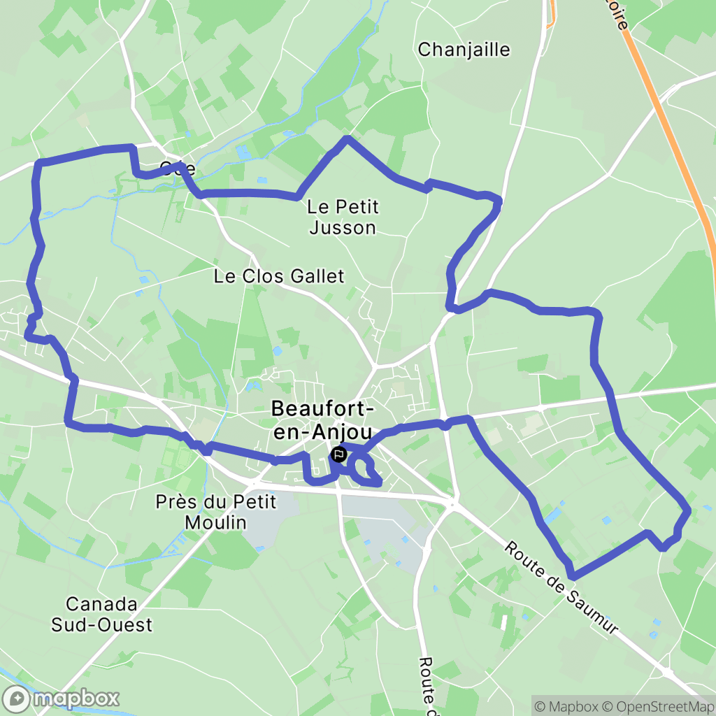 Beaufort-en-Anjou : carte du parcours de randonnée - France