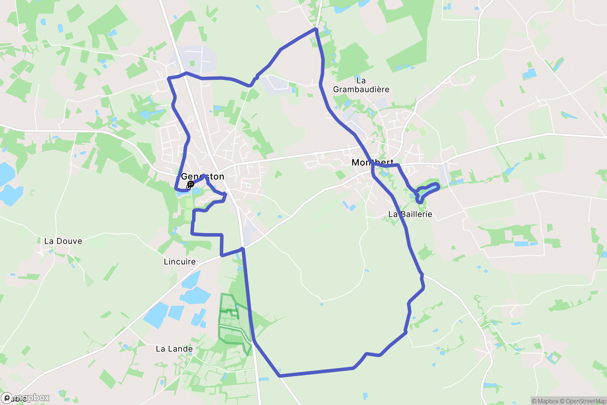 Geneston : carte du parcours de randonnée - France