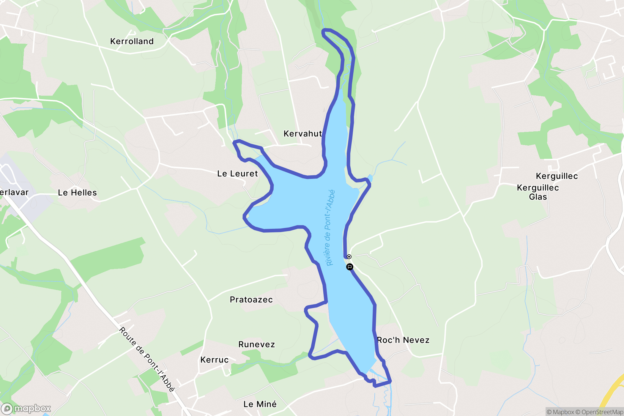 Tréméoc : carte du parcours de randonnée - France