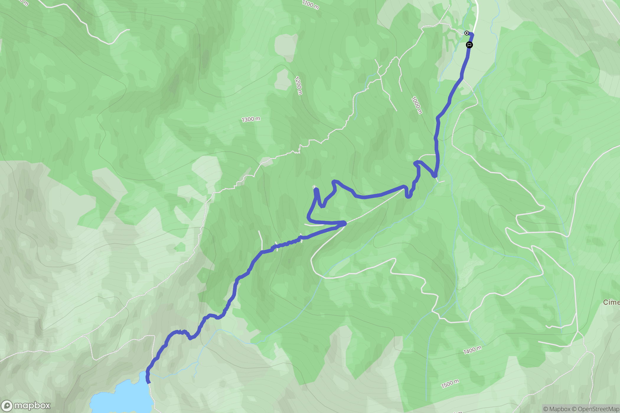 Gourbit : carte du parcours de randonnée - France
