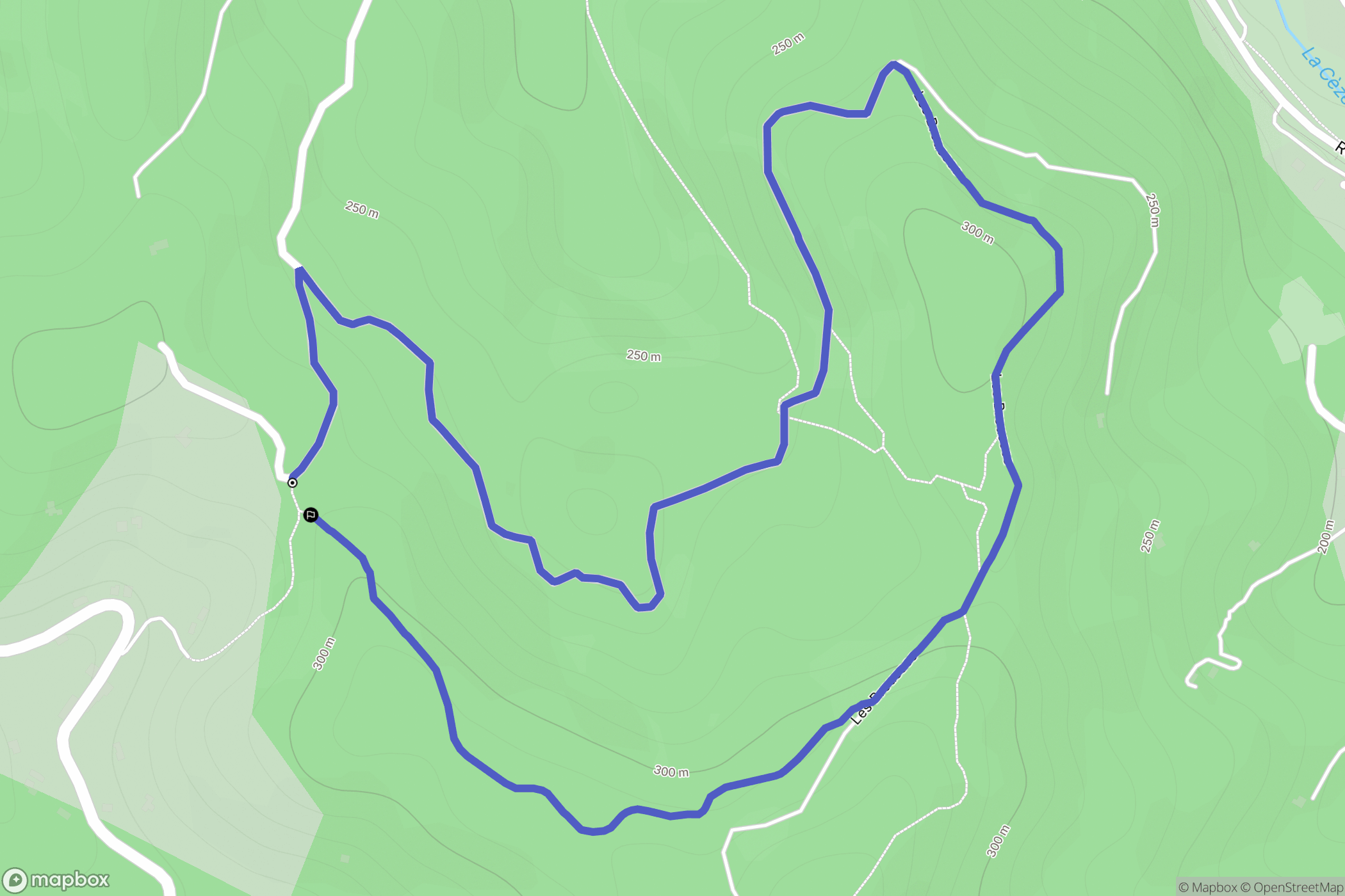 Molières-sur-Cèze : carte du parcours de randonnée - France