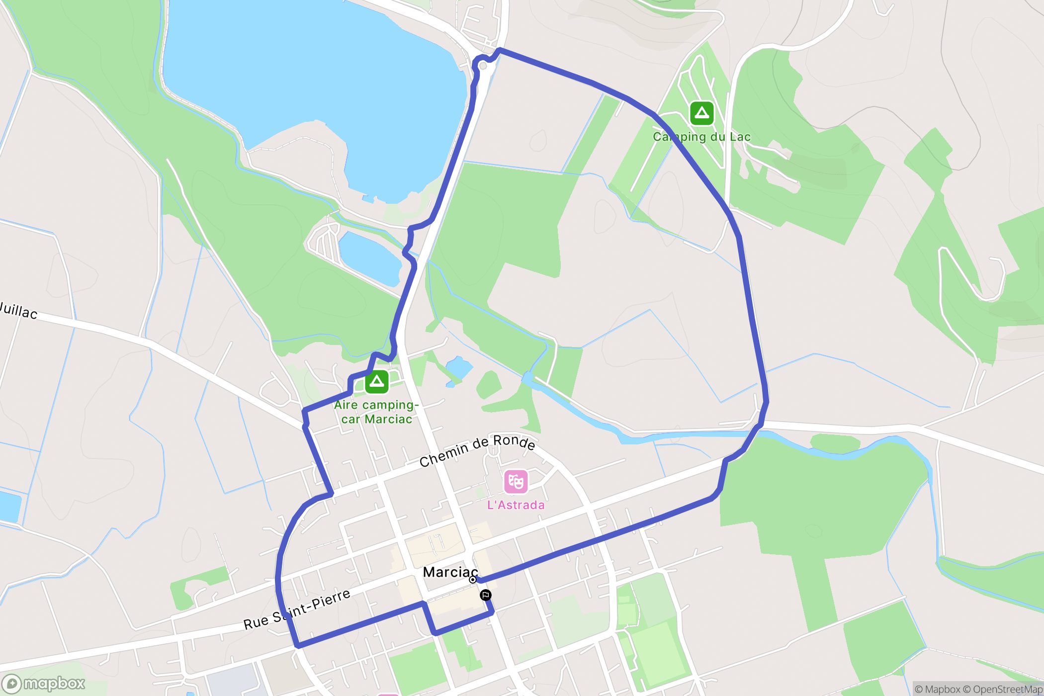 Marciac : carte du parcours de randonnée - France