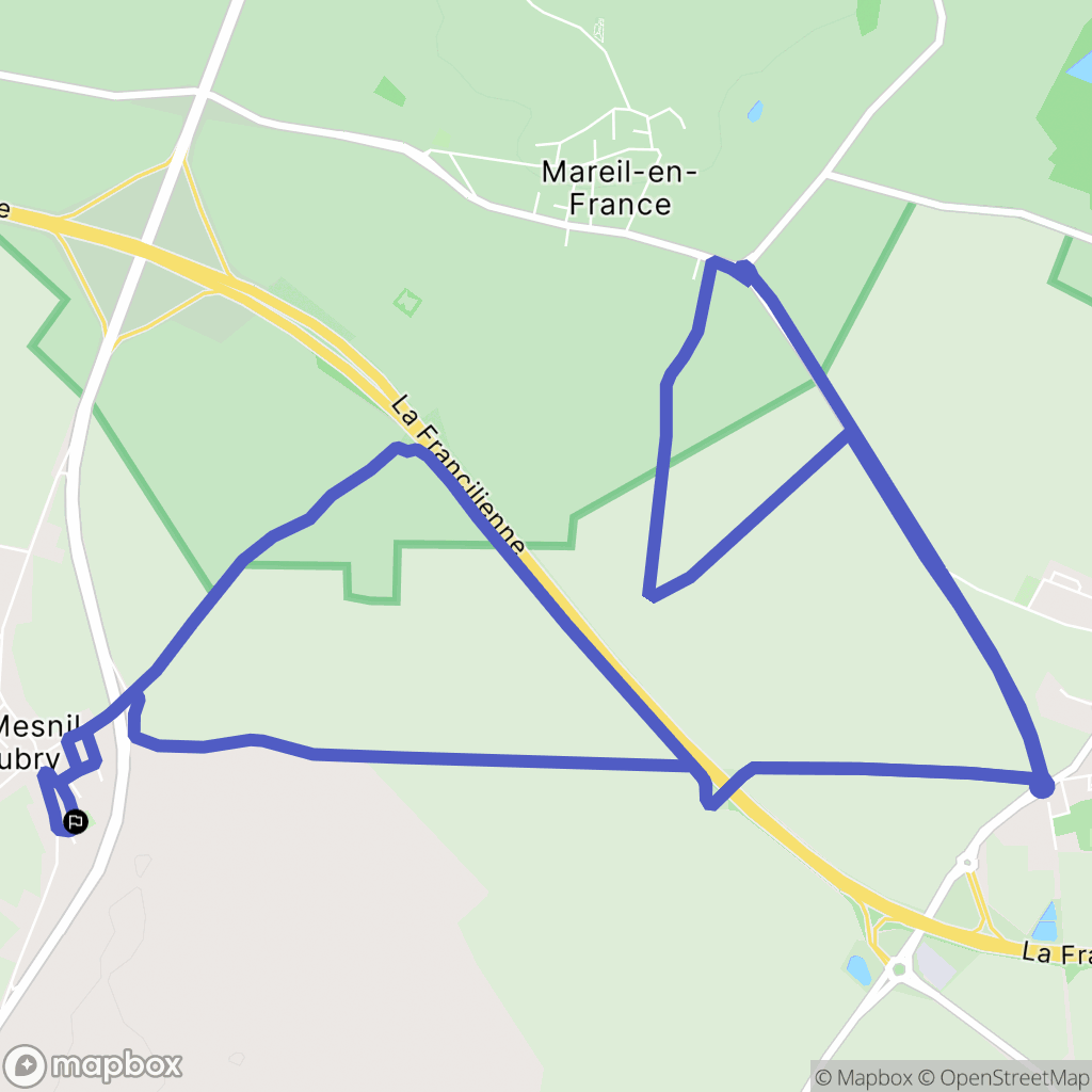 Le Mesnil-Aubry : carte du parcours de randonnée - France