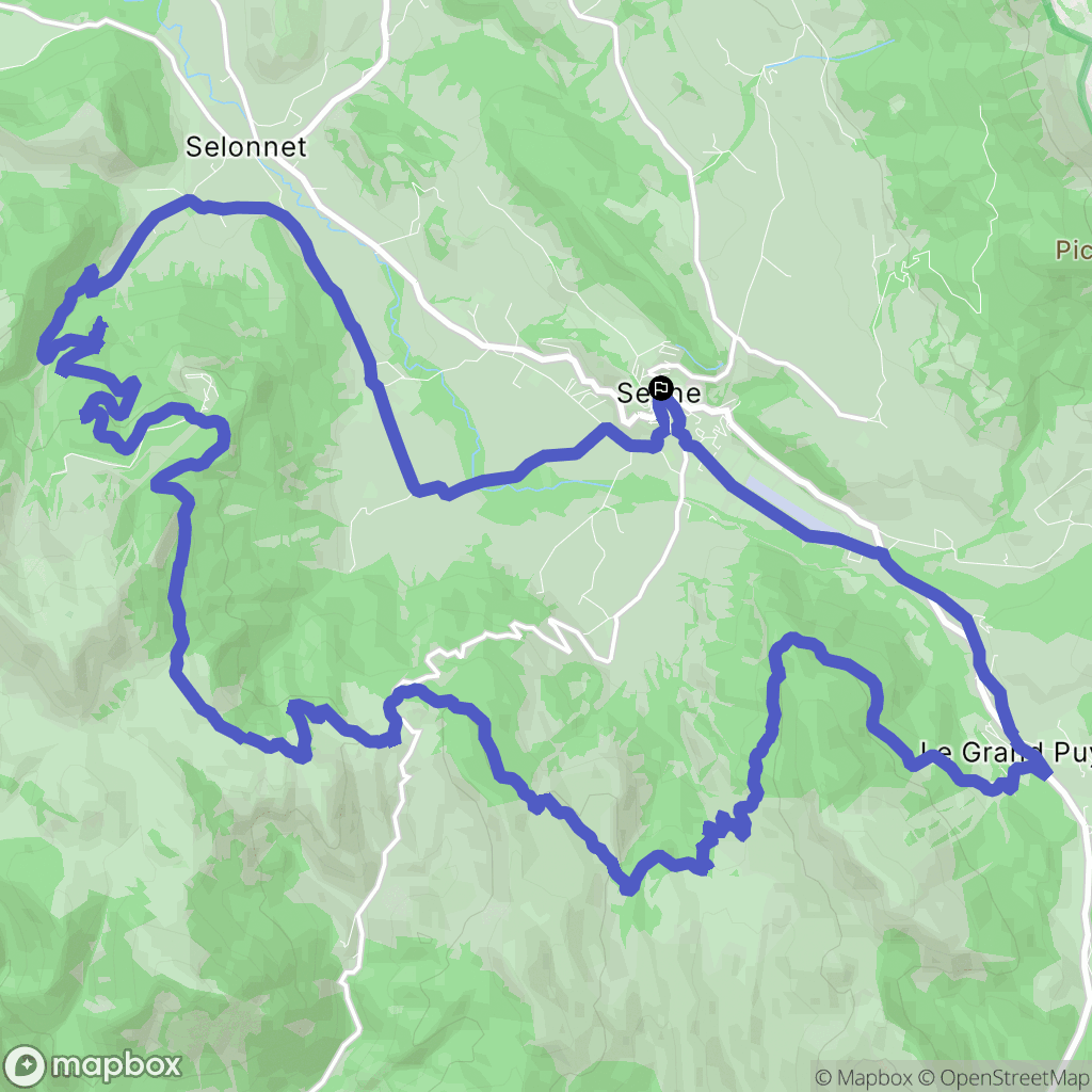 Seyne : carte du parcours de randonnée - France
