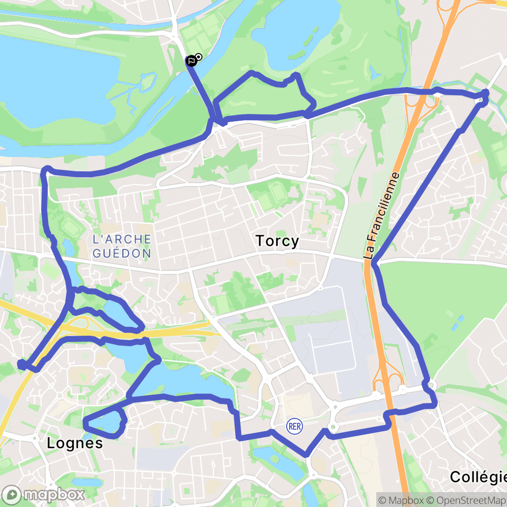 Vaires-sur-Marne : carte du parcours de randonnée - France
