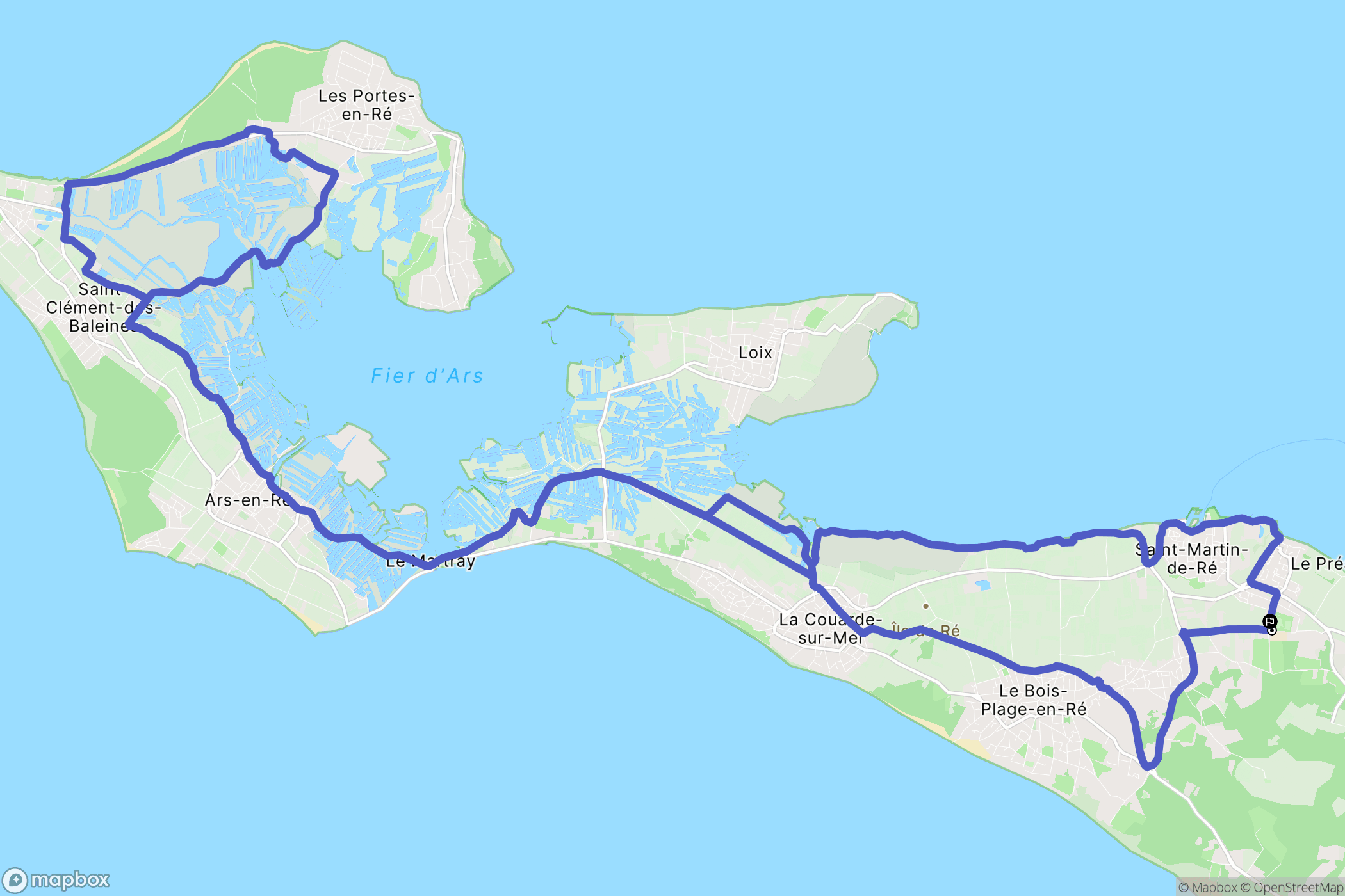 Saint-Martin-de-Ré : carte du parcours de randonnée - France