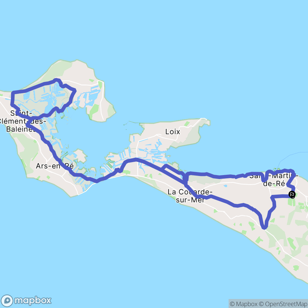 Saint-Martin-de-Ré : carte du parcours de randonnée - France