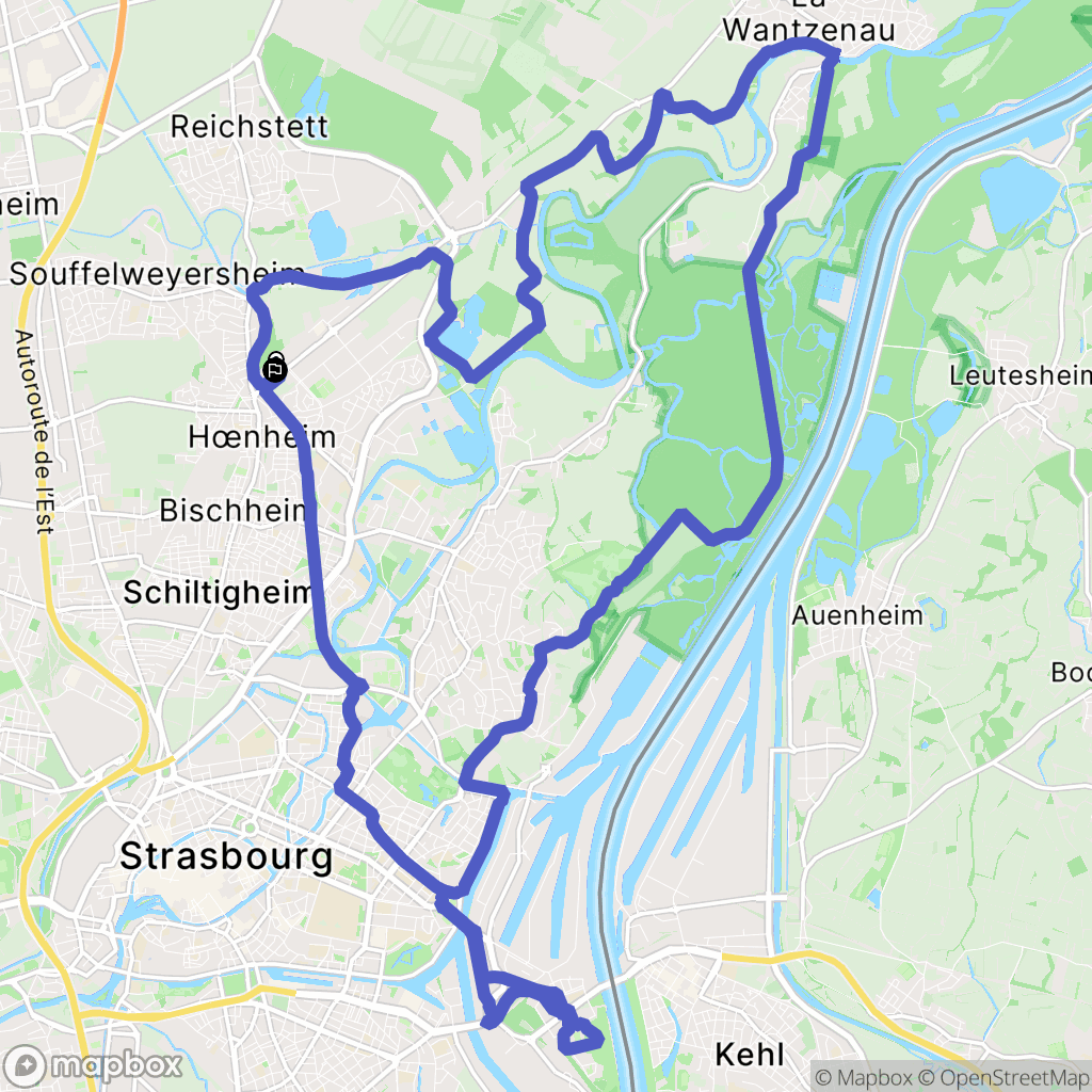 Hœnheim : carte du parcours de randonnée - France