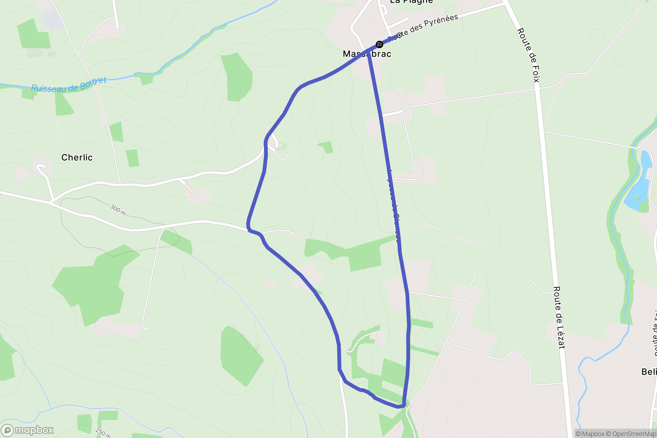 Massabrac : carte du parcours de randonnée - France