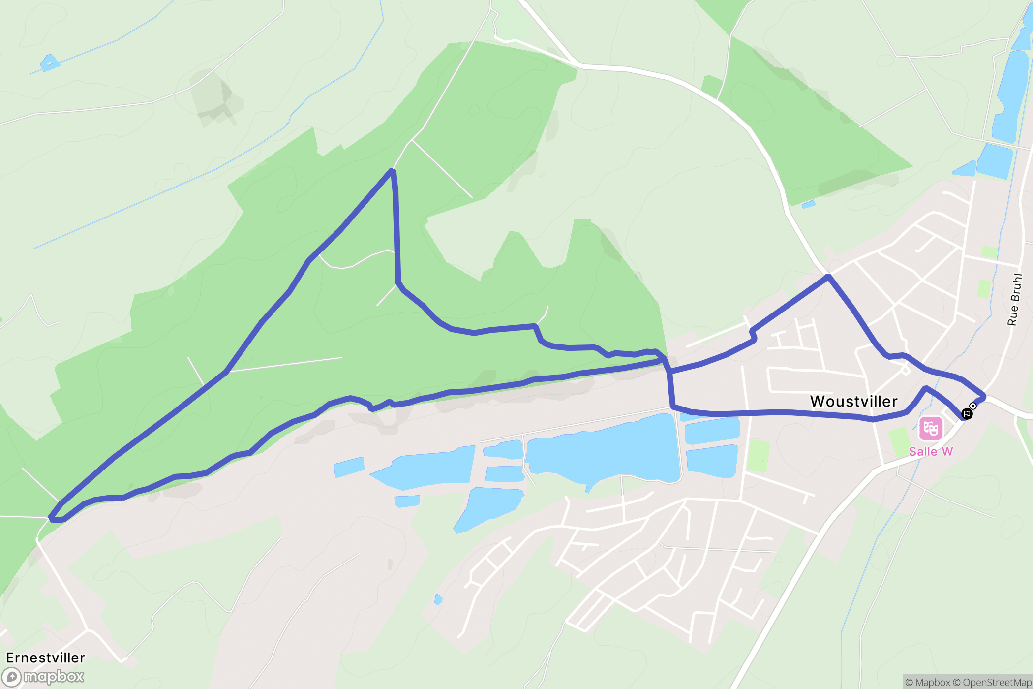 Woustviller : carte du parcours de randonnée - France
