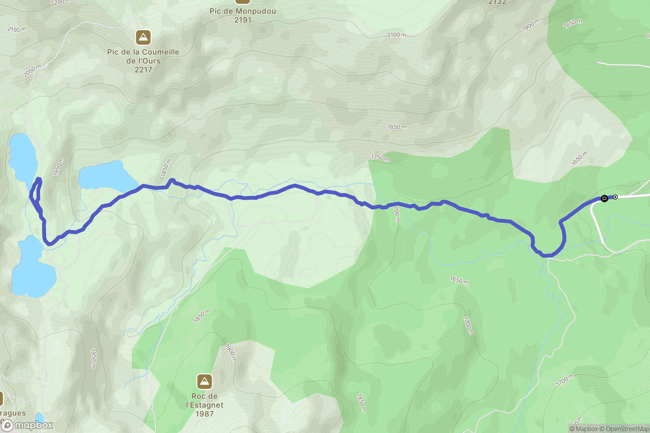 Mijanès : carte du parcours de randonnée - France
