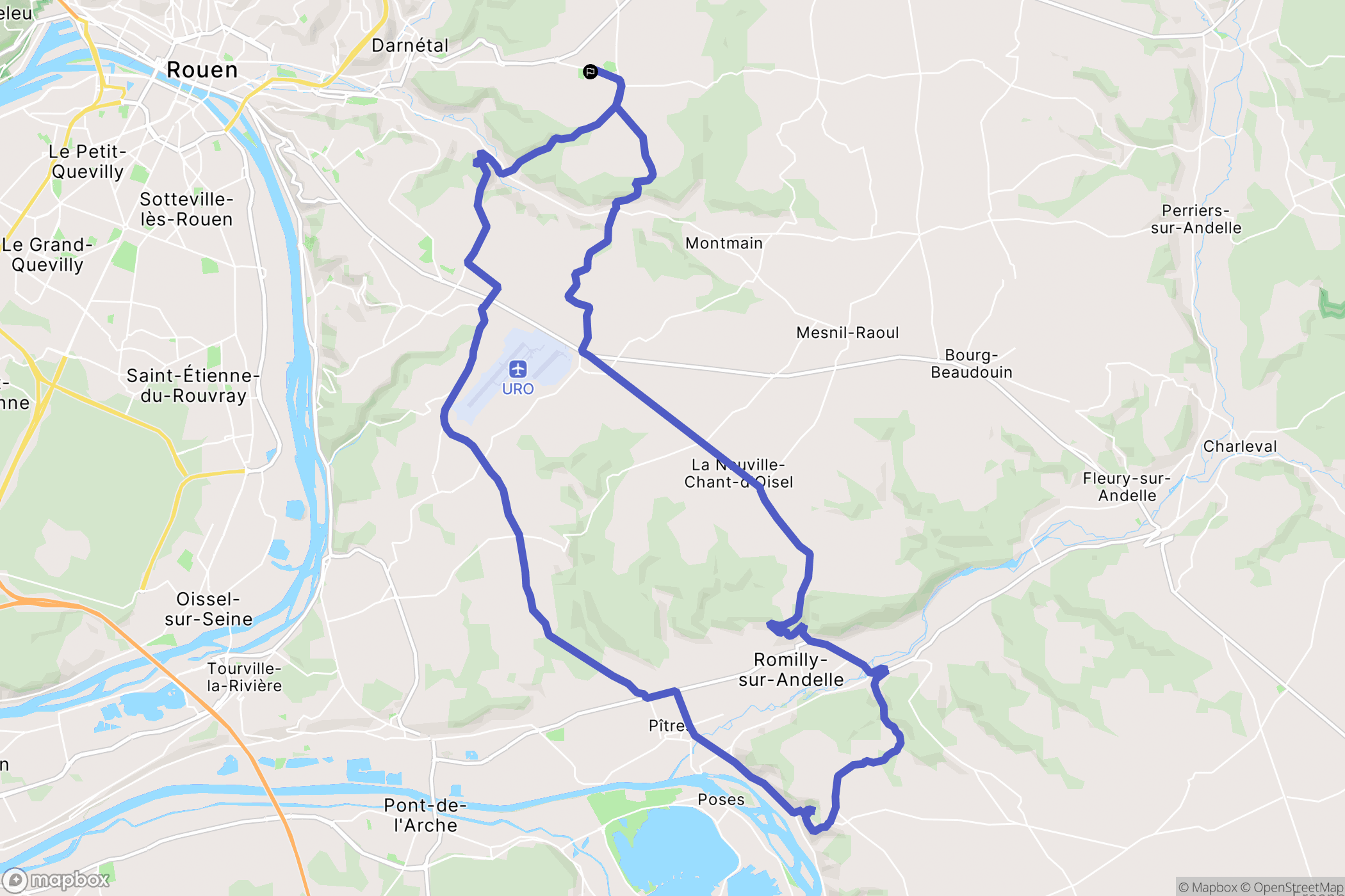 Saint-Jacques-sur-Darnétal : carte du parcours de randonnée - France