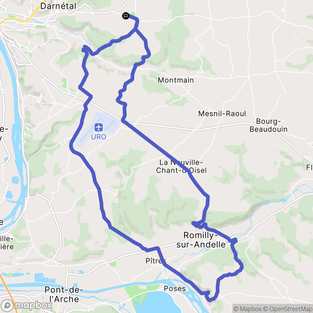 Saint-Jacques-sur-Darnétal : carte du parcours de randonnée - France