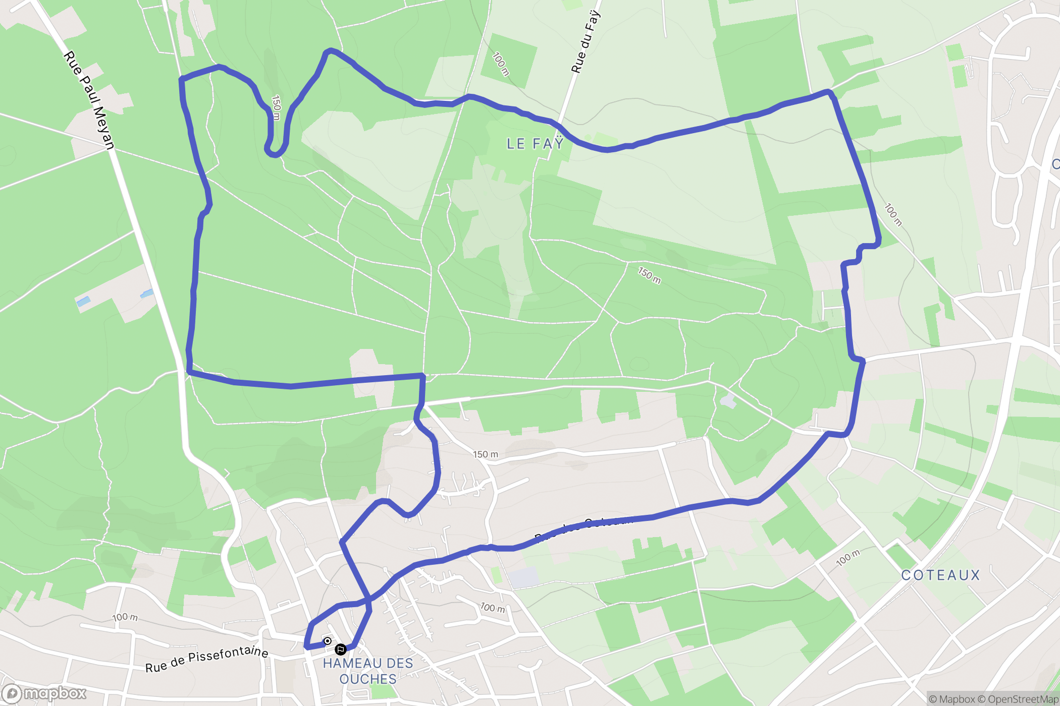 Chanteloup-les-Vignes : carte du parcours de randonnée - France