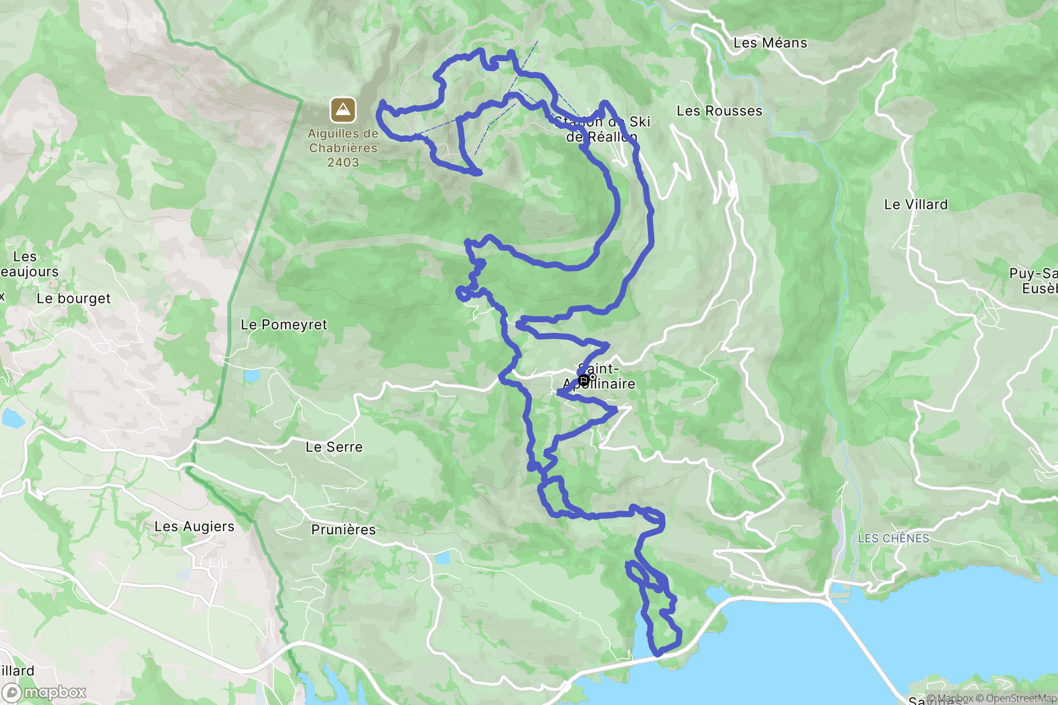Saint-Apollinaire : carte du parcours de randonnée - France