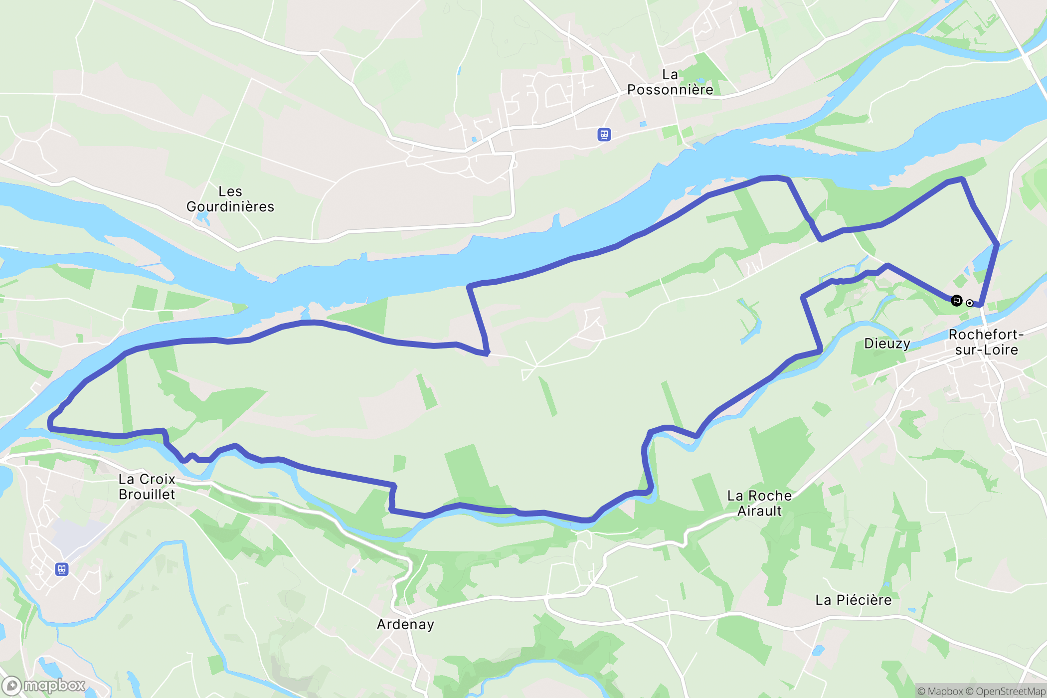 Rochefort-sur-Loire : carte du parcours de randonnée - France