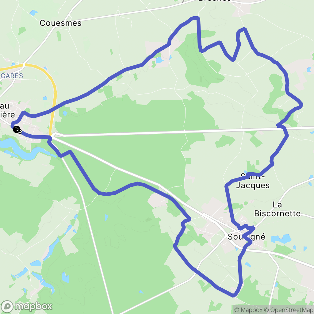 Château-la-Vallière : carte du parcours de randonnée - France