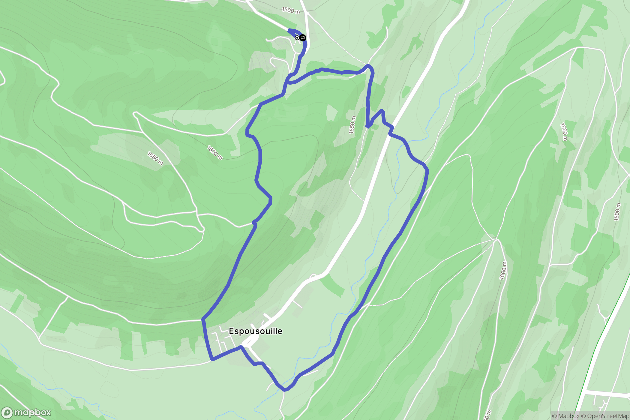 Fontrabiouse : carte du parcours de randonnée - France