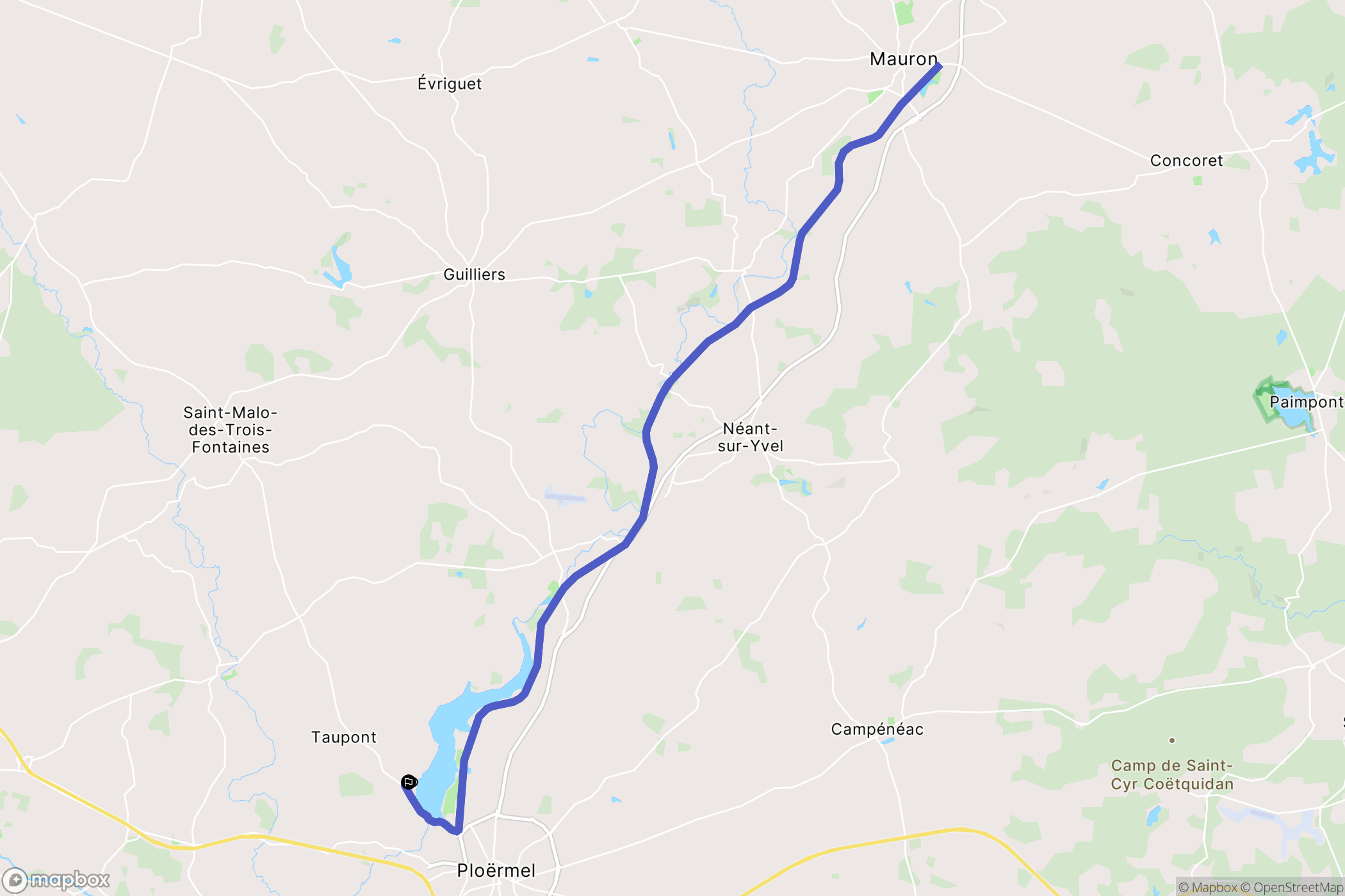 Taupont : carte du parcours de randonnée - France