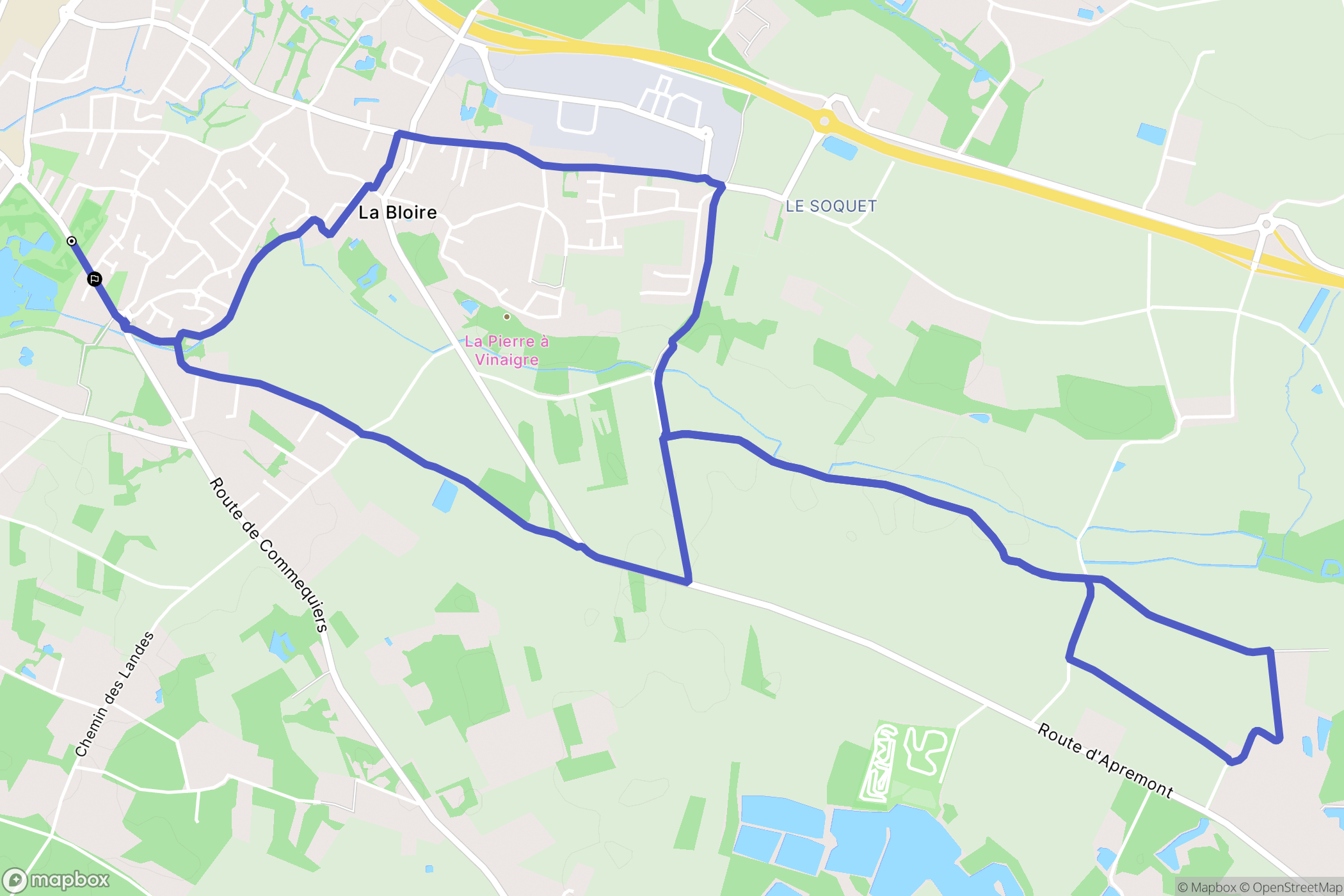 Challans : carte du parcours de randonnée - France