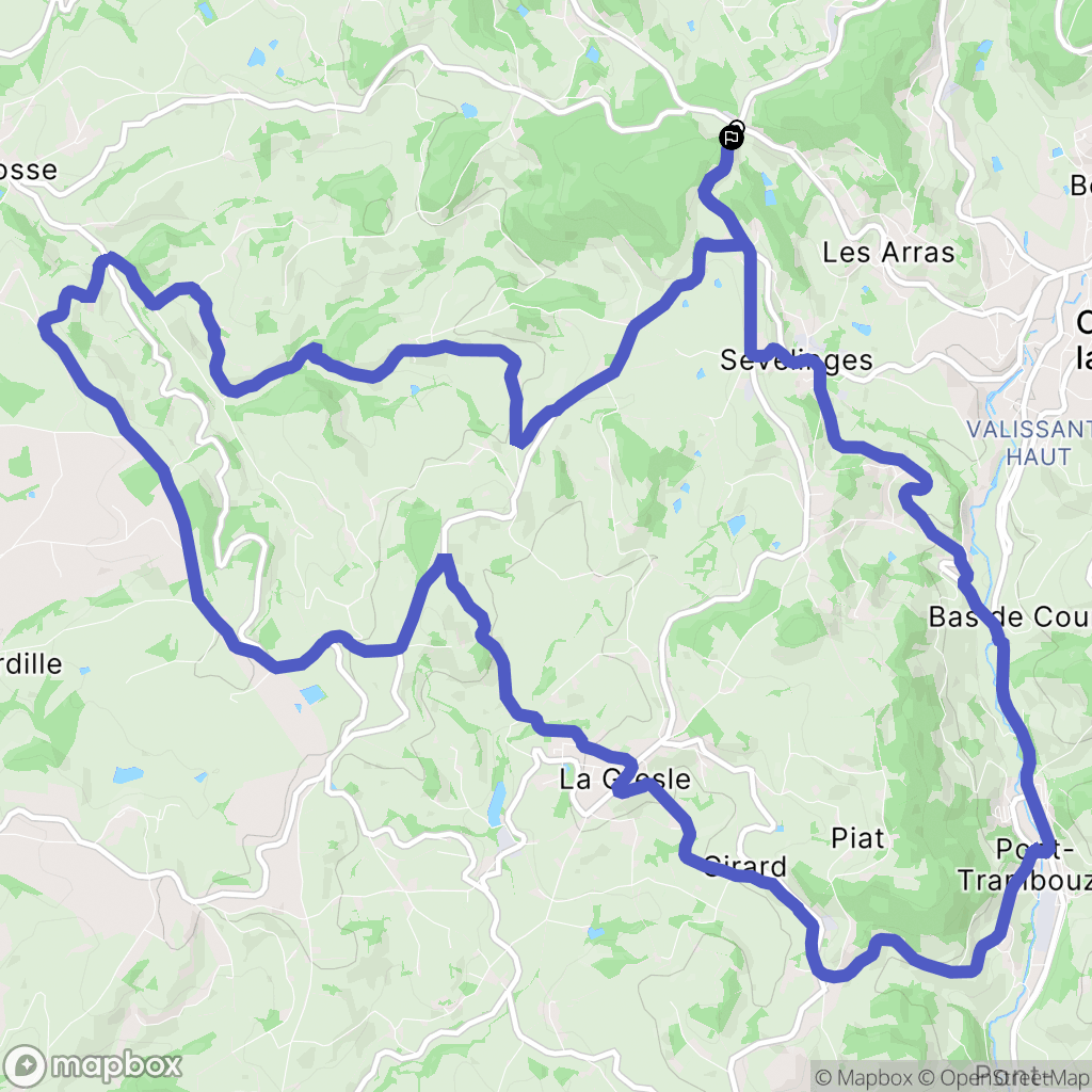 Sevelinges : carte du parcours de randonnée - France