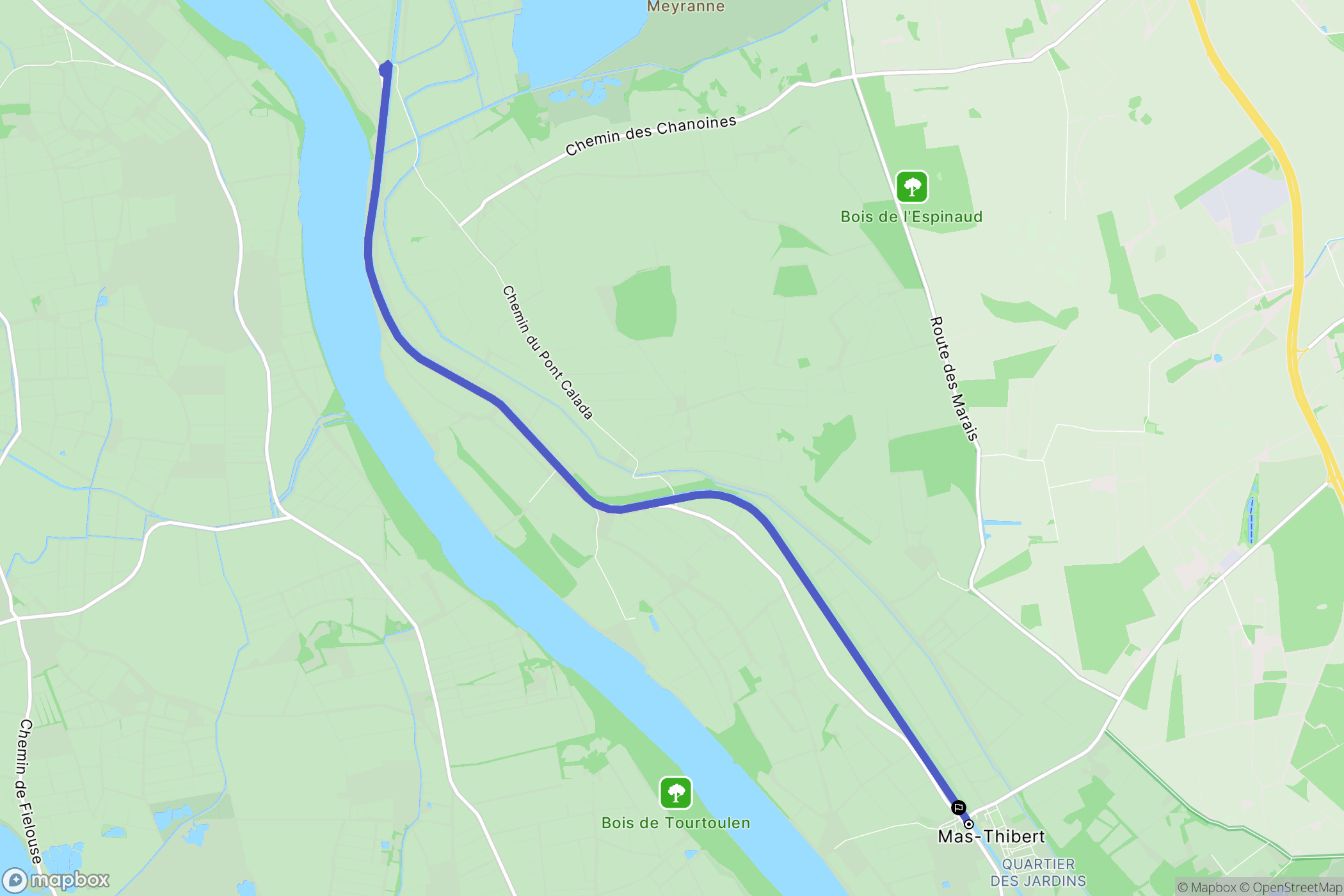 Arles : carte du parcours de randonnée - France
