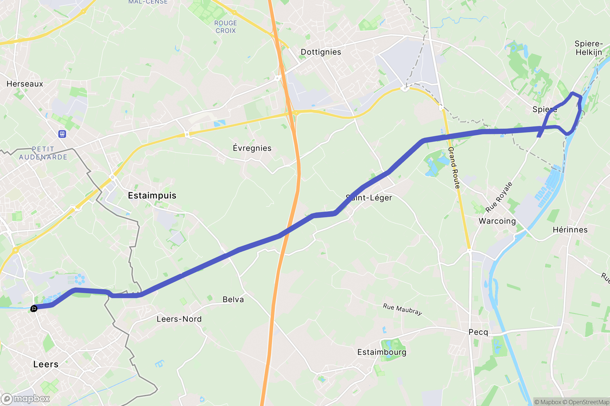 Leers : carte du parcours de randonnée - France